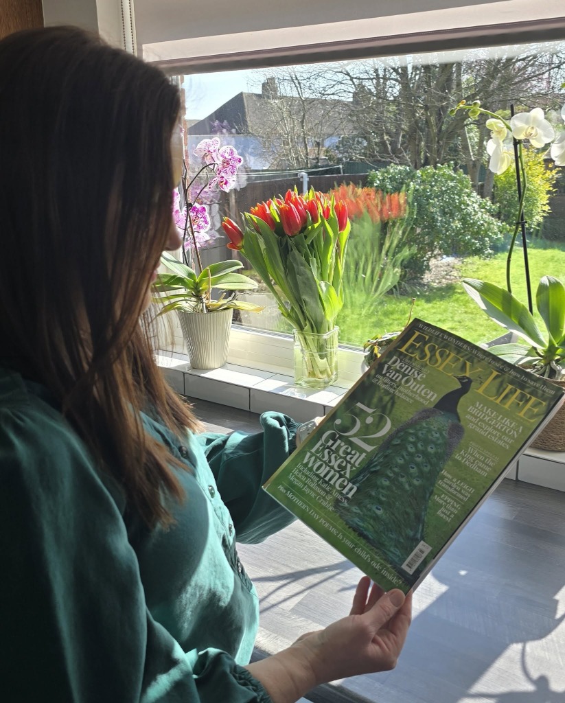 Nicoleta reading Essex Life