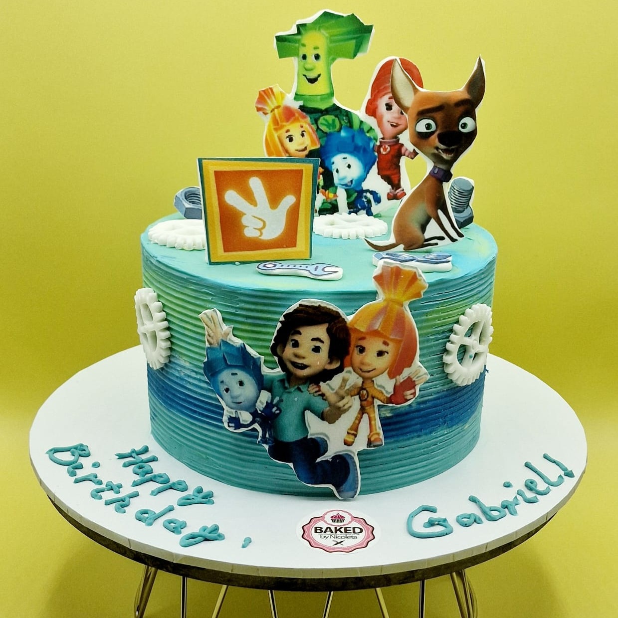 Bespoke custom celebration cake for Boys & Adventures handcrafted by Nicoleta